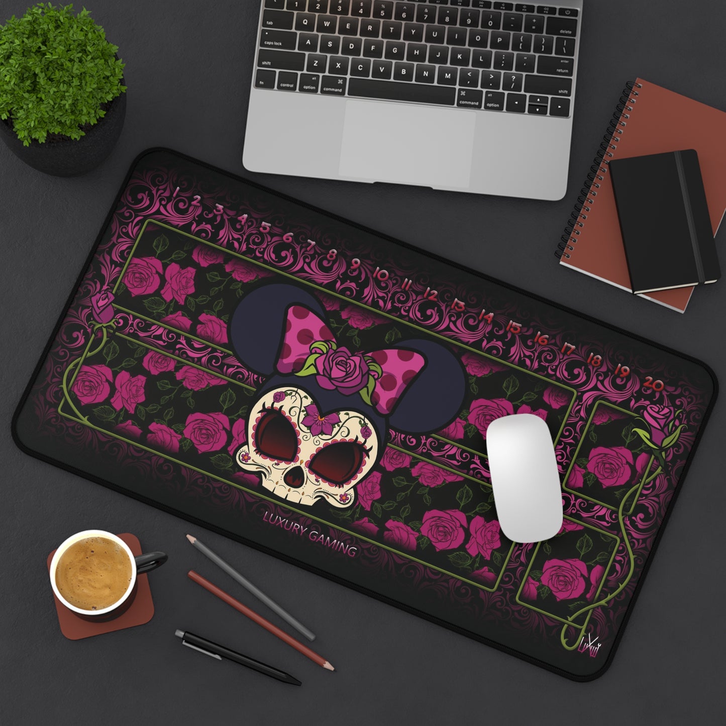 Pink Sugar Skull Lorcana Single Player Mat (Rubber)