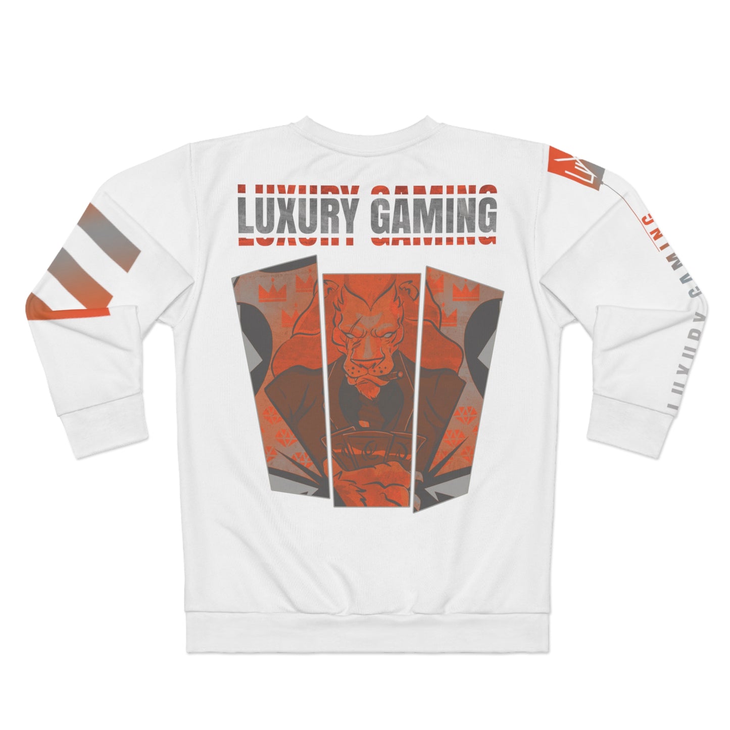 VIVID PURSUIT SWEATSHIRT- WHITE & ORANGE