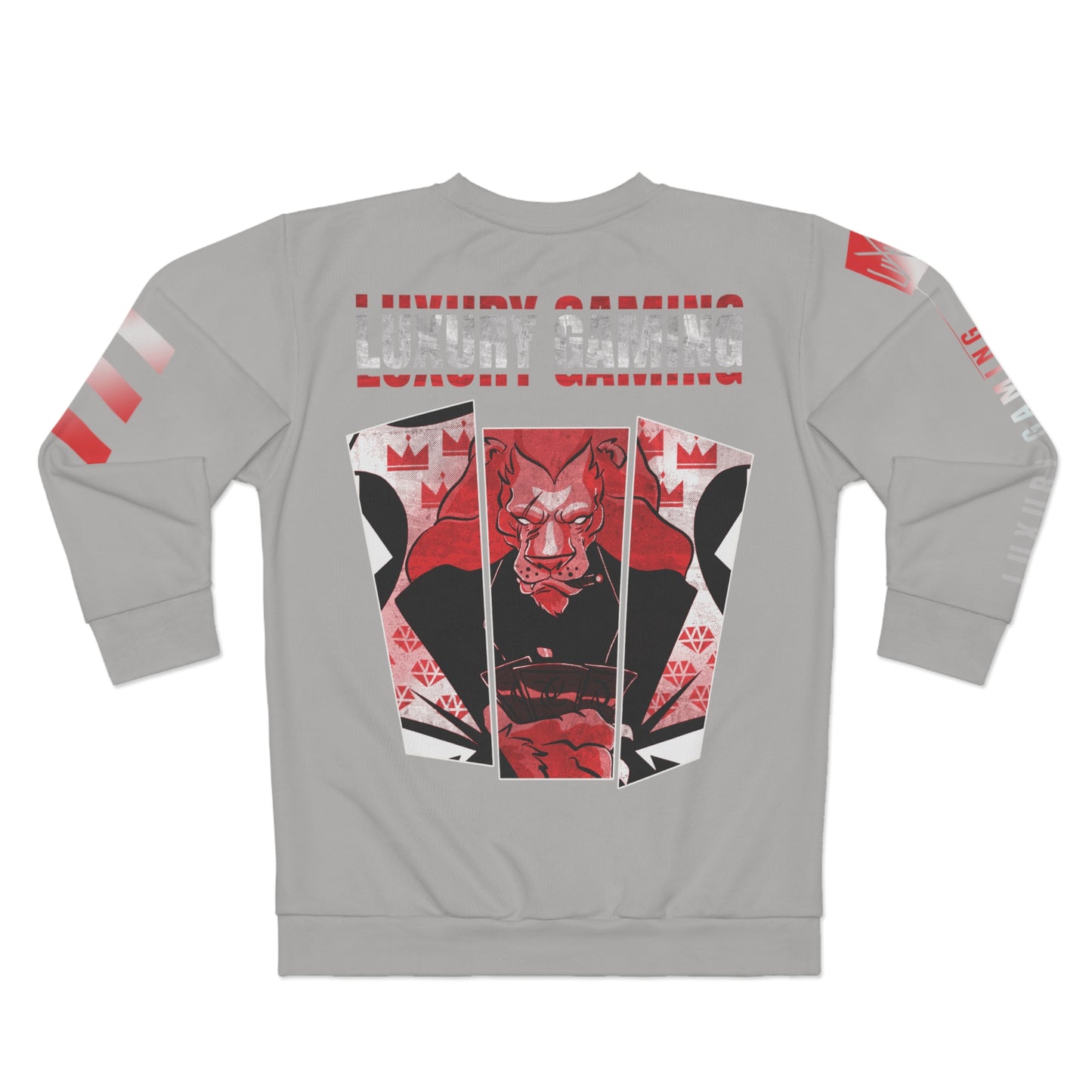 VIVID PURSUIT SWEATSHIRT- GREY & RED