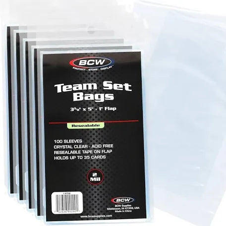 BCW Resealable Team Set Bags (100-Pack)