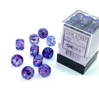 Nebula nocturnal blue luminary 12 mm Dice Block (36 dice)