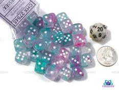 Nebula wisteria white luminary 12 mm Dice Block (36 dice)