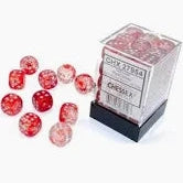 Nebula red silver luminary 12 mm Dice Block (36 dice)