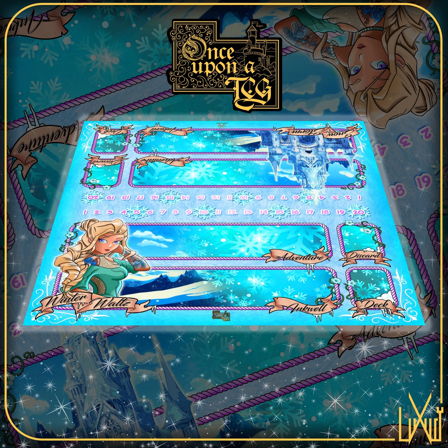 Lorcana Two Player Mat (Winter Waltz)