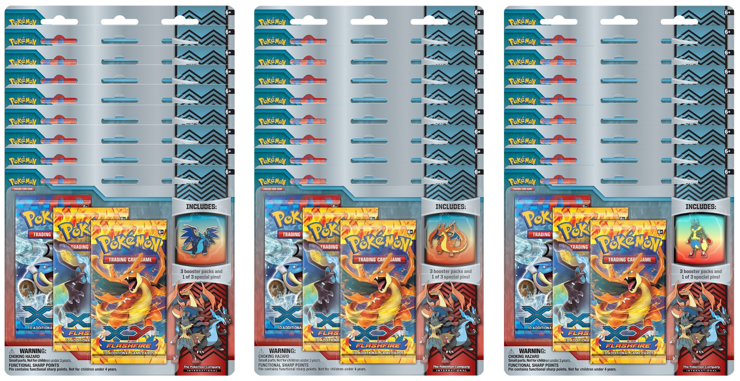 XY: Flashfire - Collector's Pin 3-Pack Blister Case