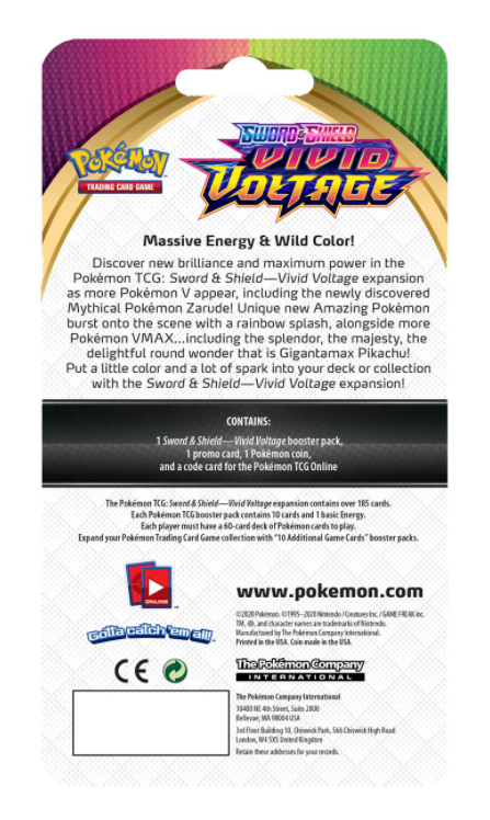 Sword & Shield: Vivid Voltage - Checklane Blister (Scorbunny)