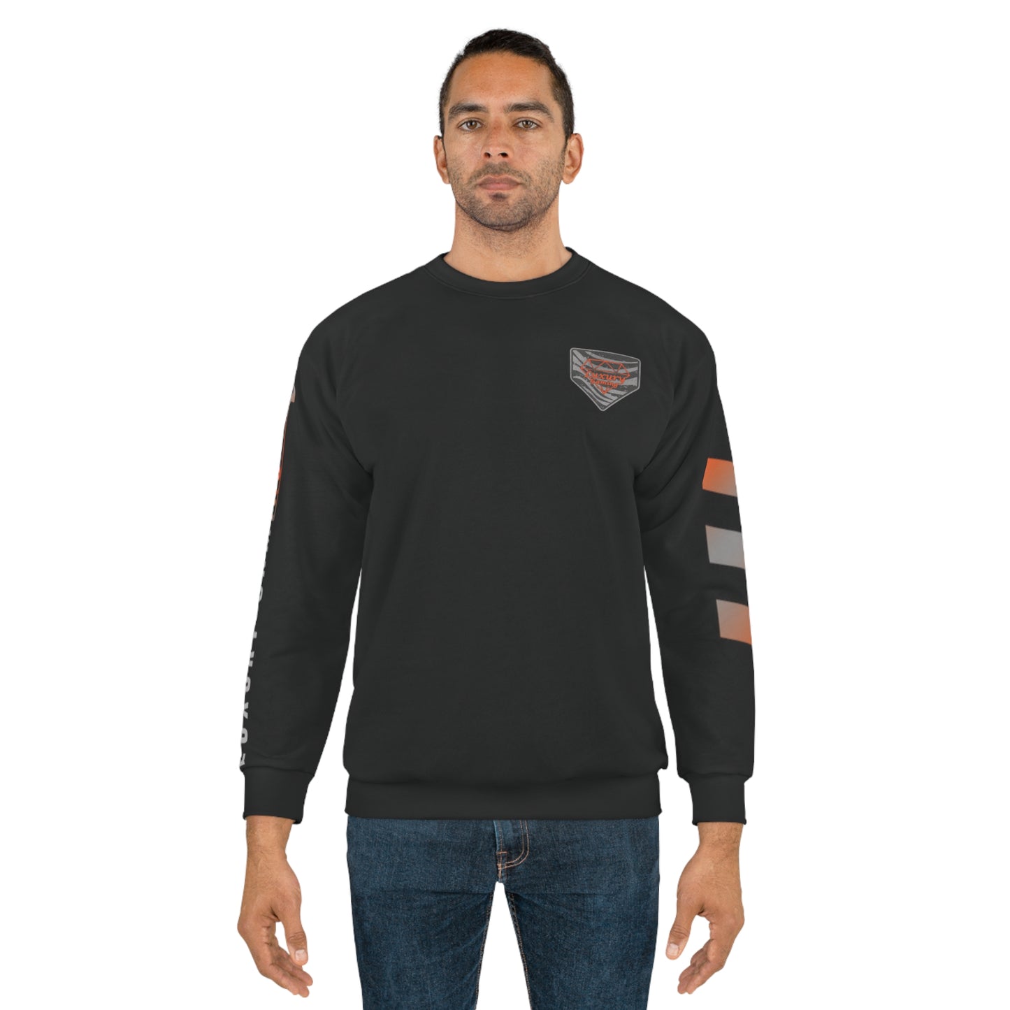 ""Vivid Pursuit:: Luxury Gaming's Black & Orange Unisex Sweatshirt"
