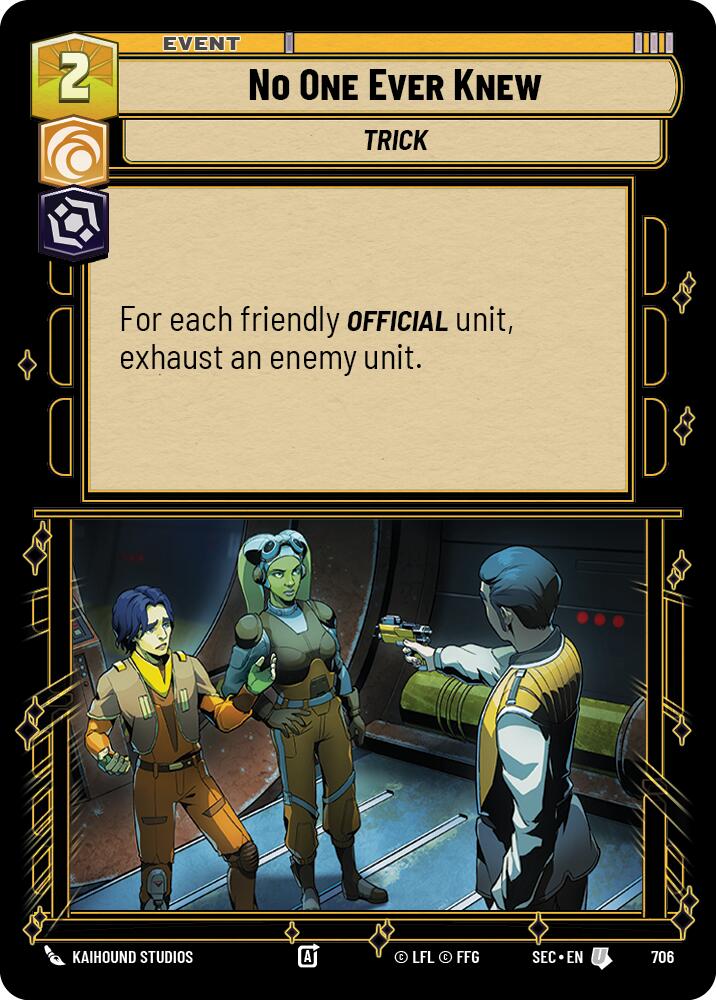 No One Ever Knew (Foil)