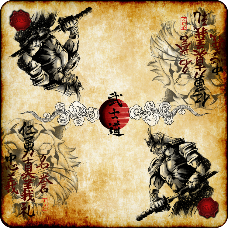 TWO PLAYER "BUSHIDO" CLOTH PLAYMAT