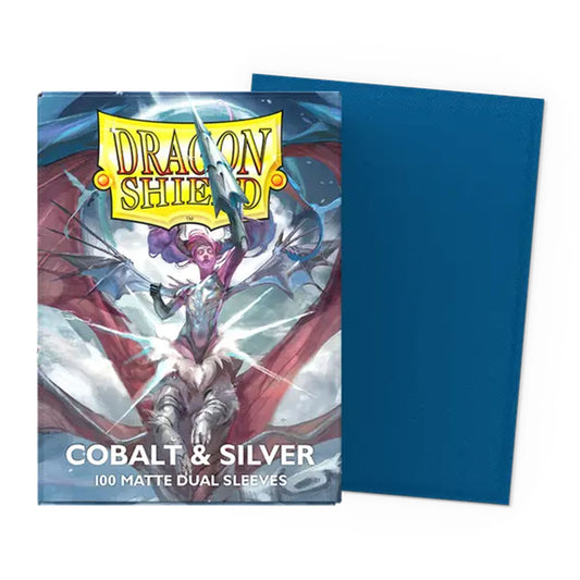 Dragon Shield Card Sleeves: Cobalt & Silver - Matte Dual