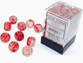 Nebula red silver luminary 12 mm Dice Block (36 dice)
