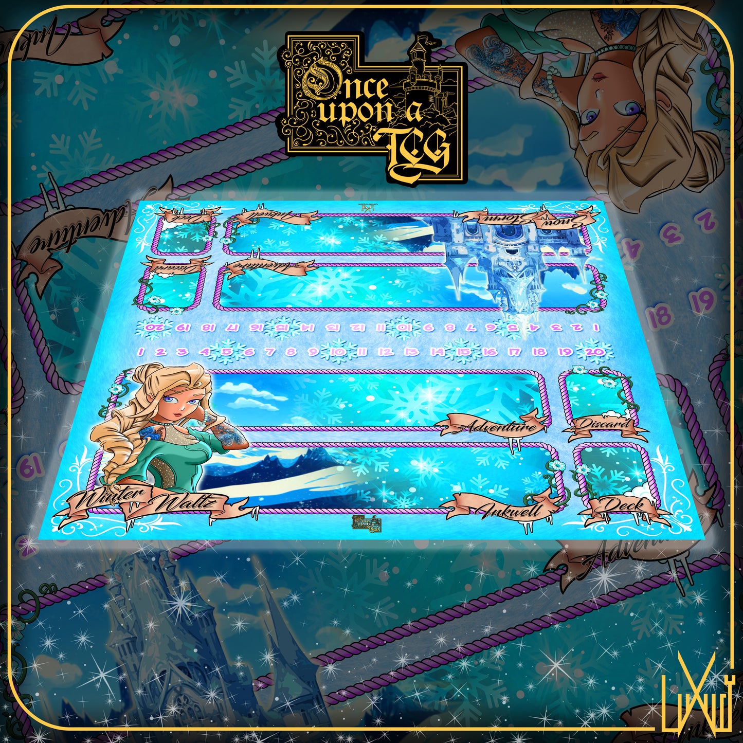 Lorcana Two Player Mat (Winter Waltz)