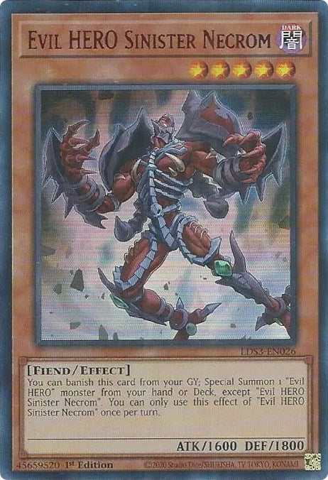 Evil HERO Sinister Necrom (Red) [LDS3-EN026] Ultra Rare